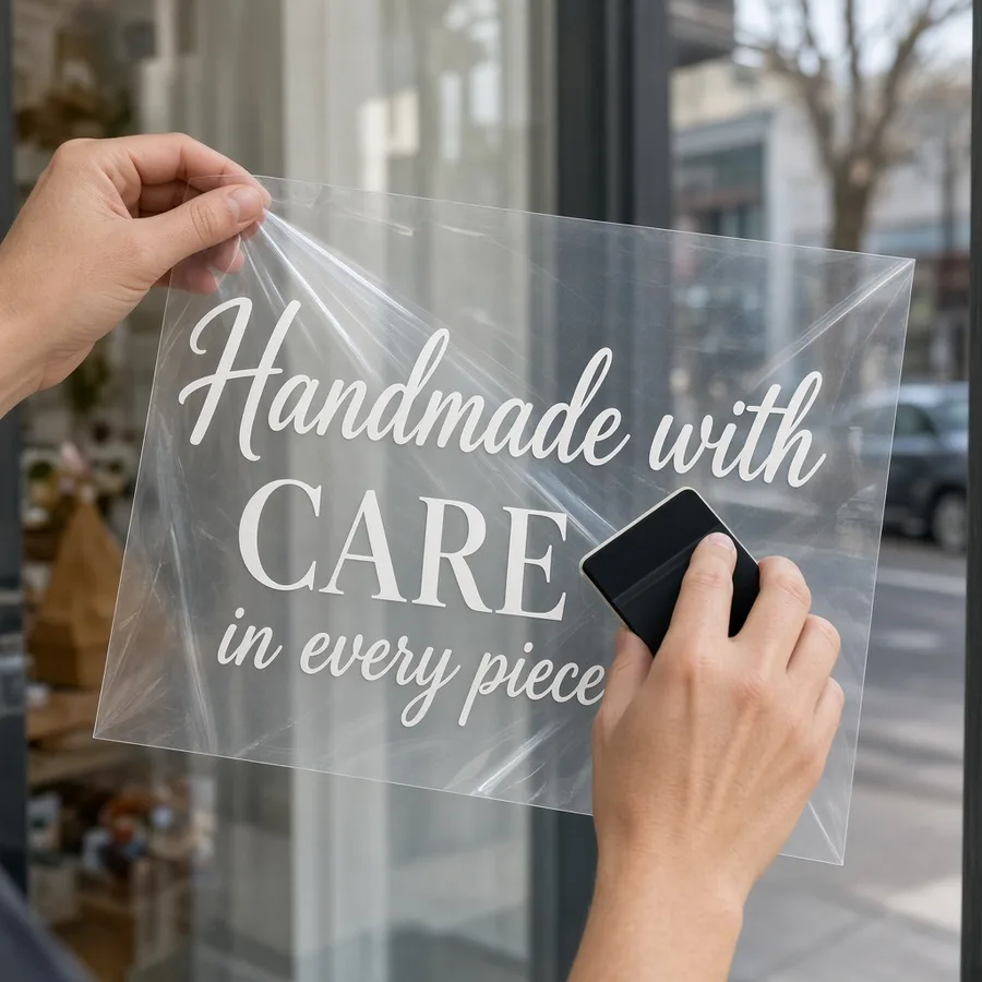Schaufenster mit Vinyl beschriften