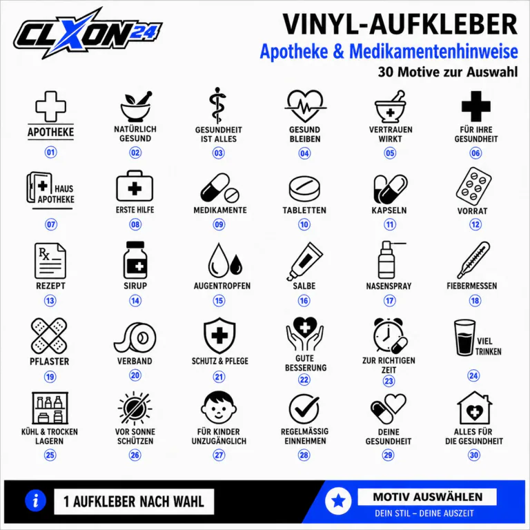Apotheke & Medikamentenhinweise Aufkleber
