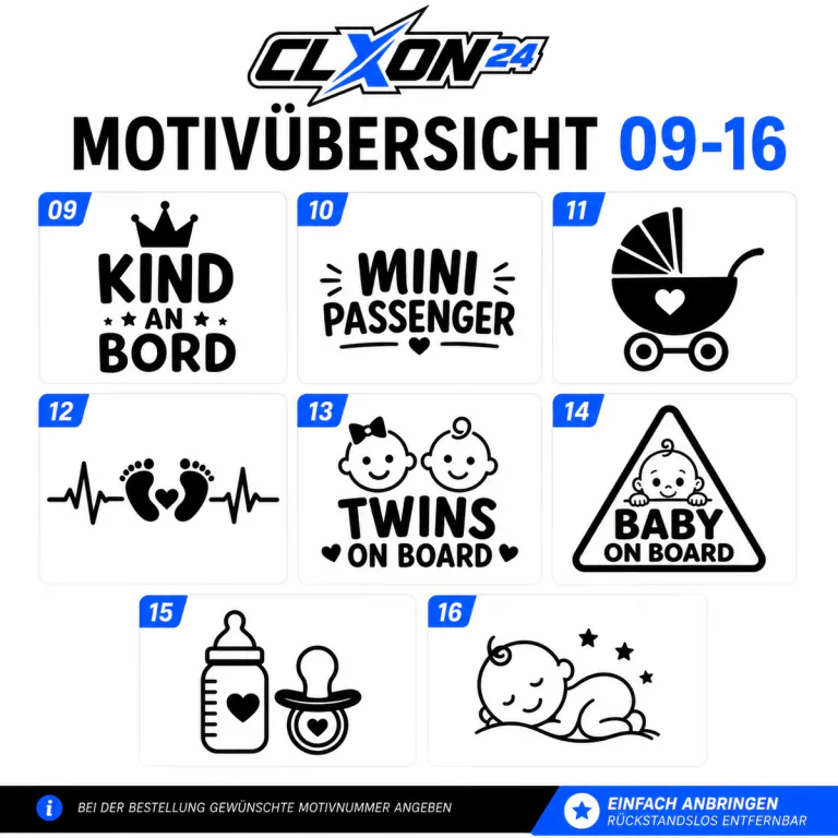 Baby on Board Aufkleber – Motiv: BABY ON BOARD Fußabdrücke
