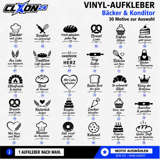 Bäcker & Konditor Aufkleber