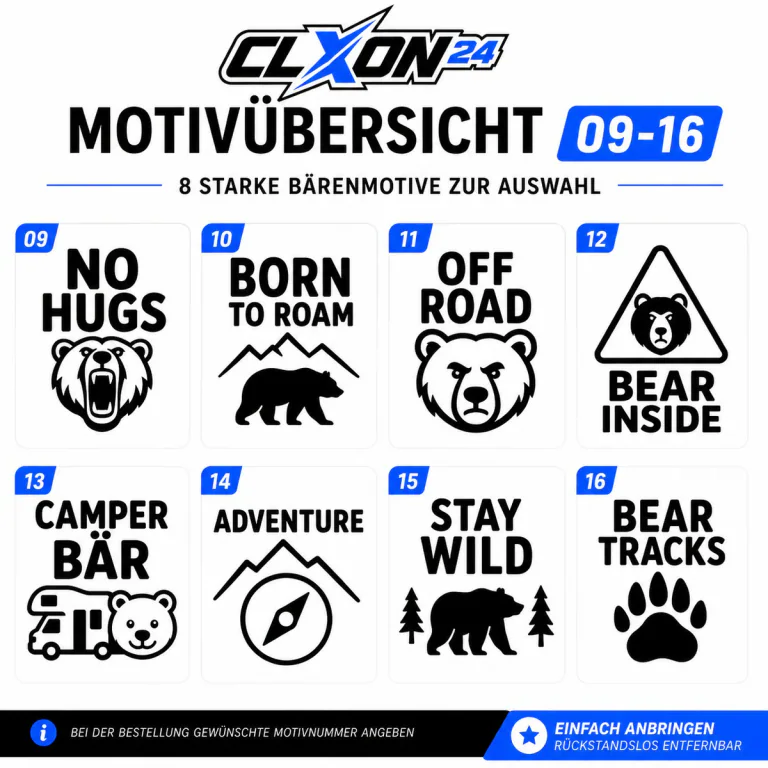 Bären Aufkleber – Motiv: Bärenkopf Pfoten