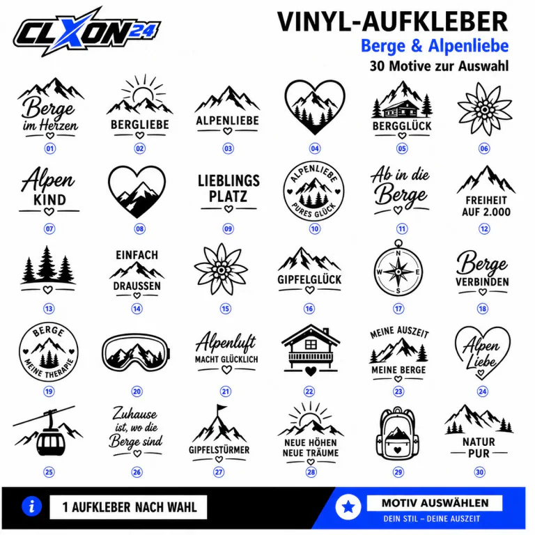 Berge & Alpenliebe Aufkleber