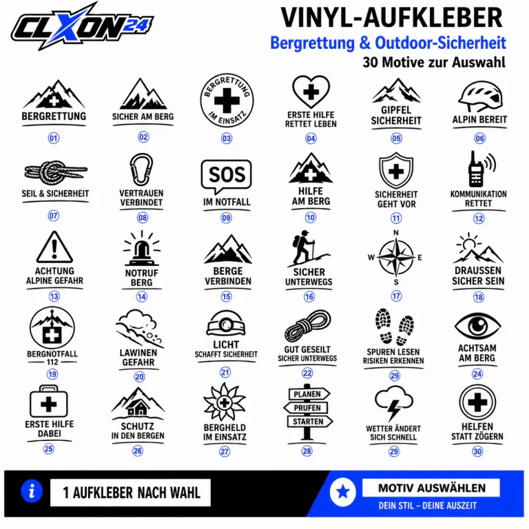Bergrettung & Outdoor-Sicherheit Aufkleber