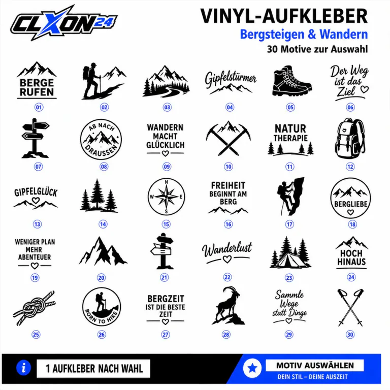 Bergsteigen & Wandern Aufkleber