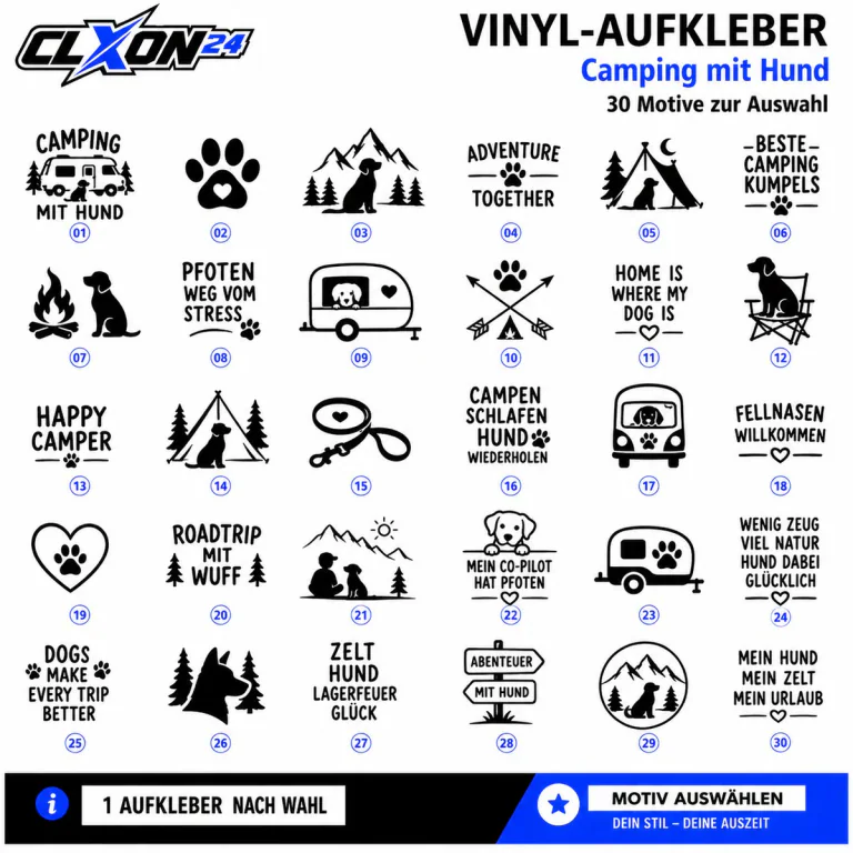 Camping mit Hund Aufkleber