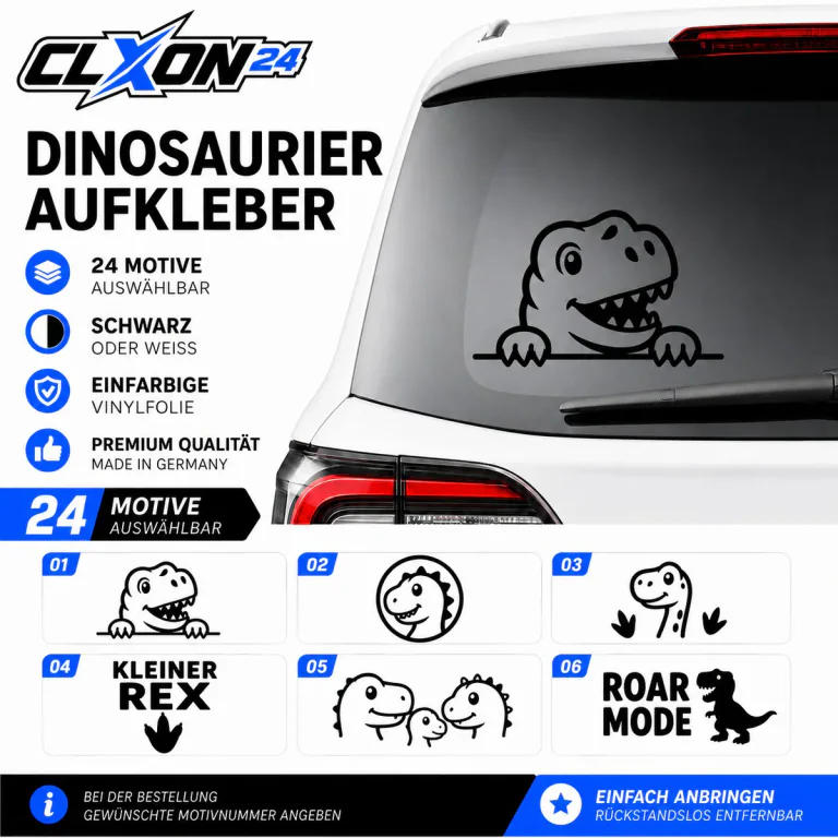 Dinosaurier Aufkleber – Motiv: Dinosaurier guckt über Linie