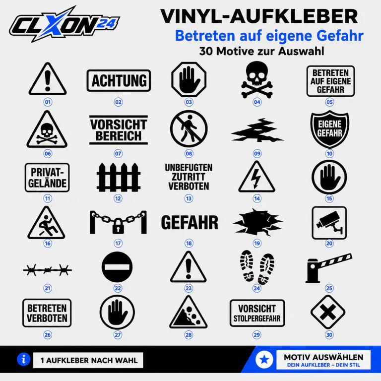 Eigene Gefahr Aufkleber