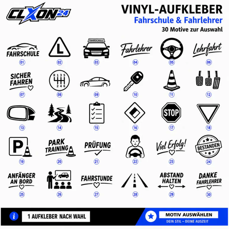 Fahrschule & Fahrlehrer Aufkleber – Motiv: FAHRSCHULE