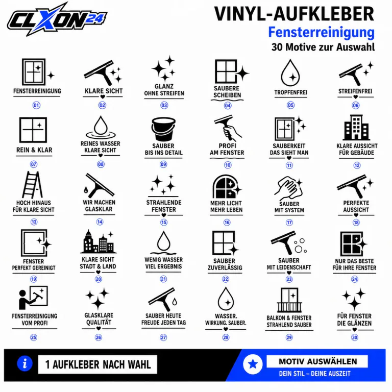 Fensterreinigung Aufkleber – Motiv: FENSTERREINIGUNG
