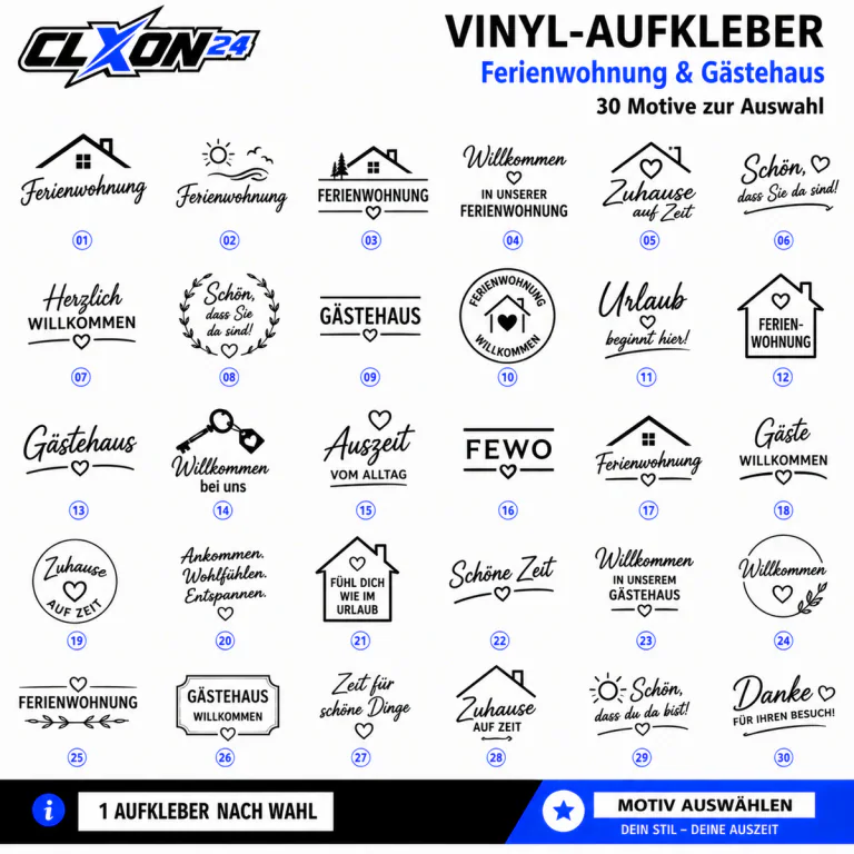 Ferienwohnung & Gästehaus Aufkleber – Motiv: Ferienwohnung