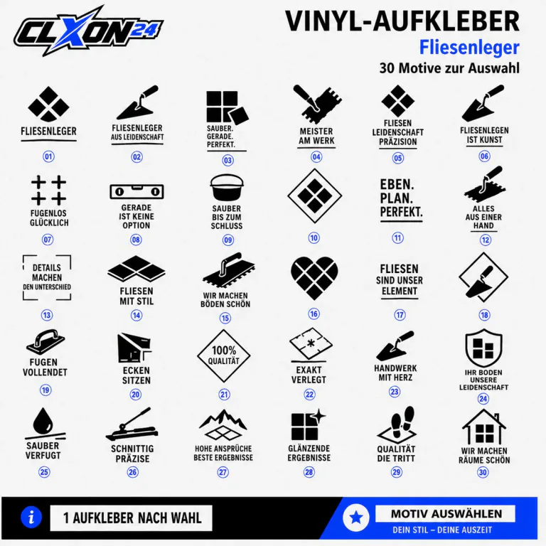 Fliesenleger Aufkleber – Motiv: FLIESENLEGER
