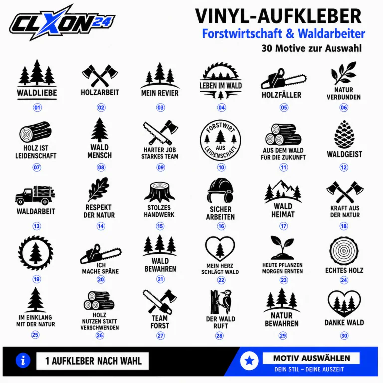 Forstwirtschaft & Waldarbeiter Aufkleber – Motiv: WALDLIEBE