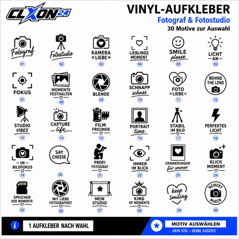 Fotograf & Fotostudio Aufkleber – Motiv: Fotograf