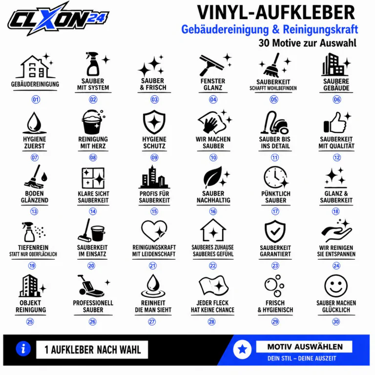 Gebäudereinigung & Reinigungskraft Aufkleber – Motiv: GEBÄUDEREINIGUNG