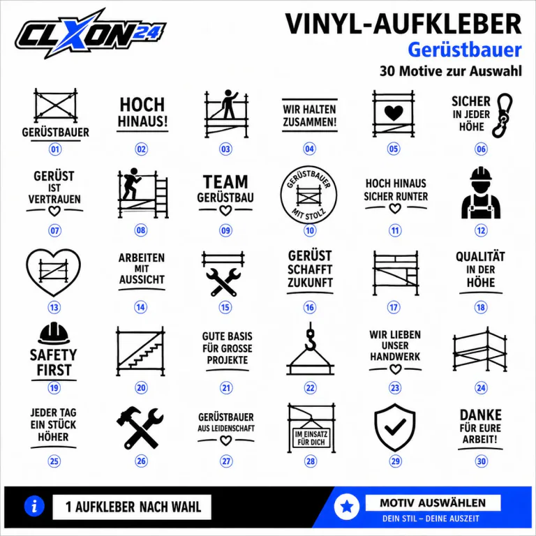 Gerüstbauer Aufkleber – Motiv: GERÜSTBAUER