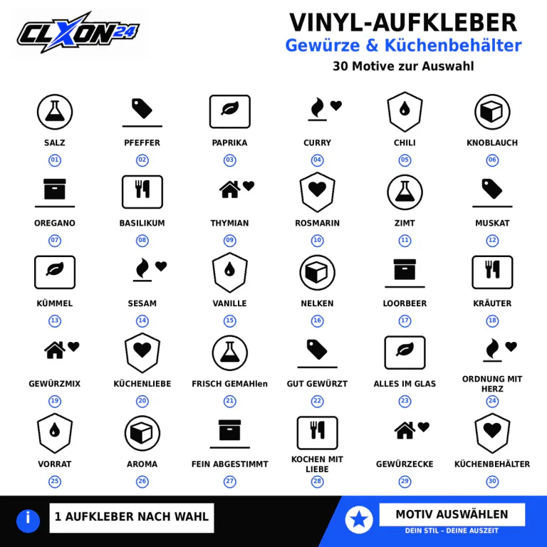 Gewürze & Küchenbehälter Aufkleber