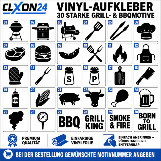 Grillen & BBQ Aufkleber