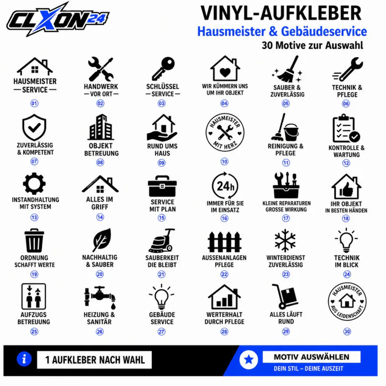 Hausmeister & Gebäudeservice Aufkleber – Motiv: HAUSMEISTER SERVICE