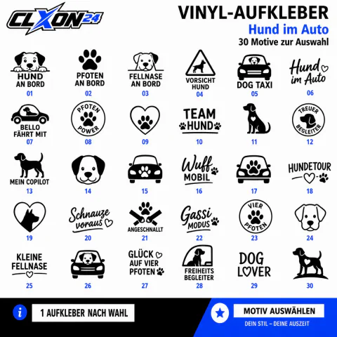 Hund im Auto Aufkleber