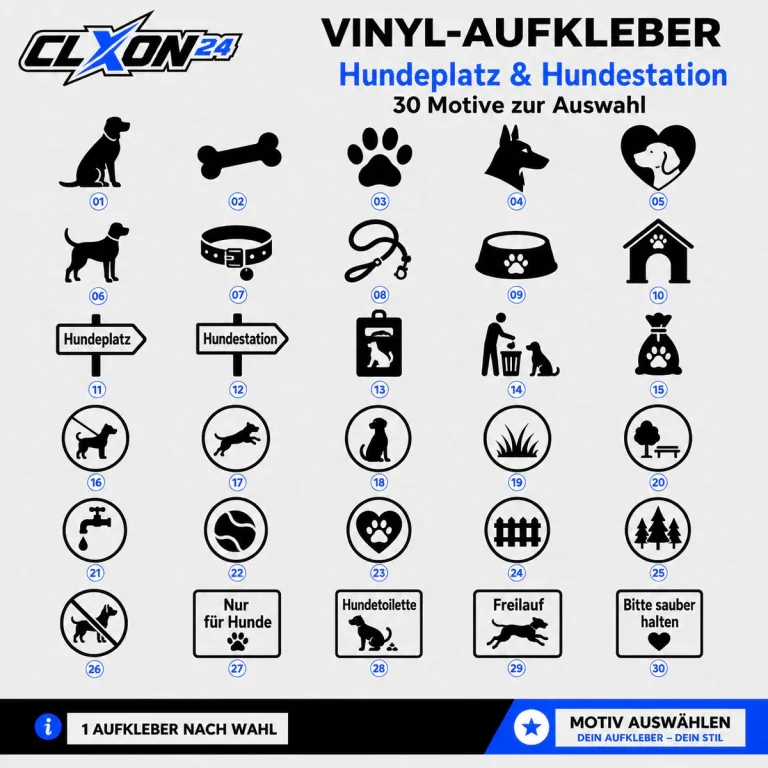 Hundeplatz Hundestation Aufkleber – Motiv: Sitzender Hund