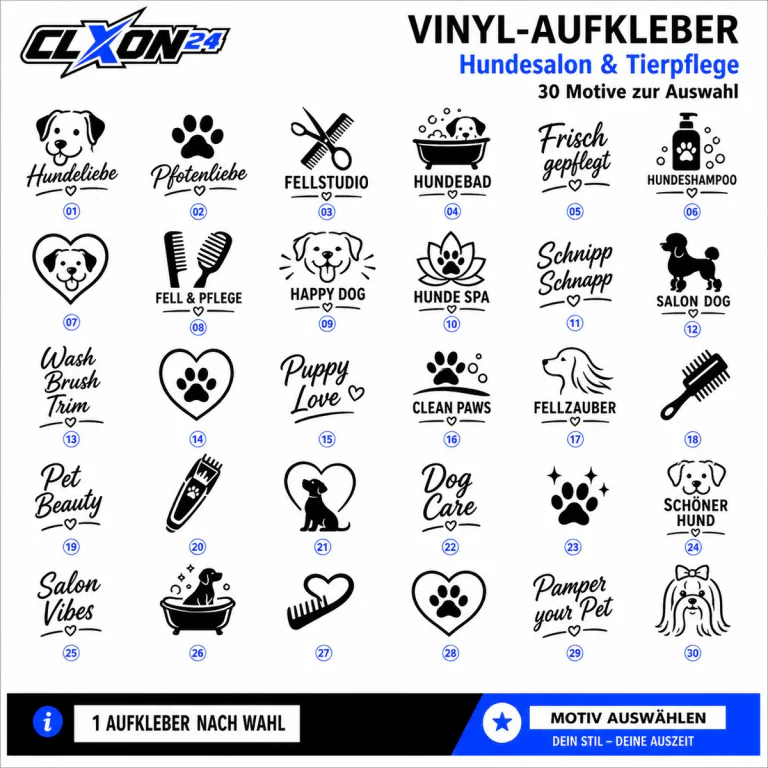 Hundesalon & Tierpflege Aufkleber – Motiv: Hundeliebe