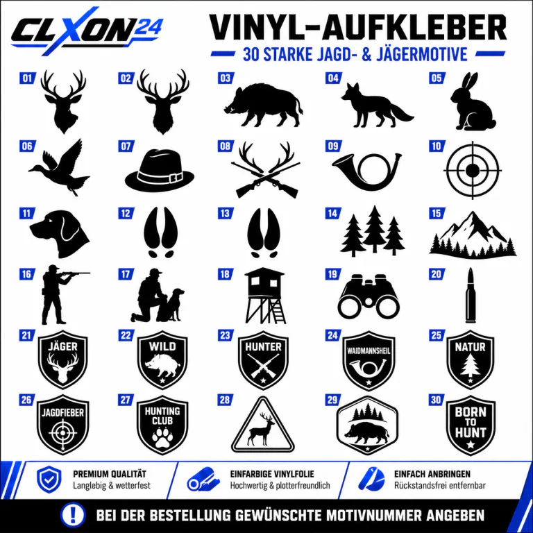 Jagd & Jäger Aufkleber – Motiv: Hirschkopf
