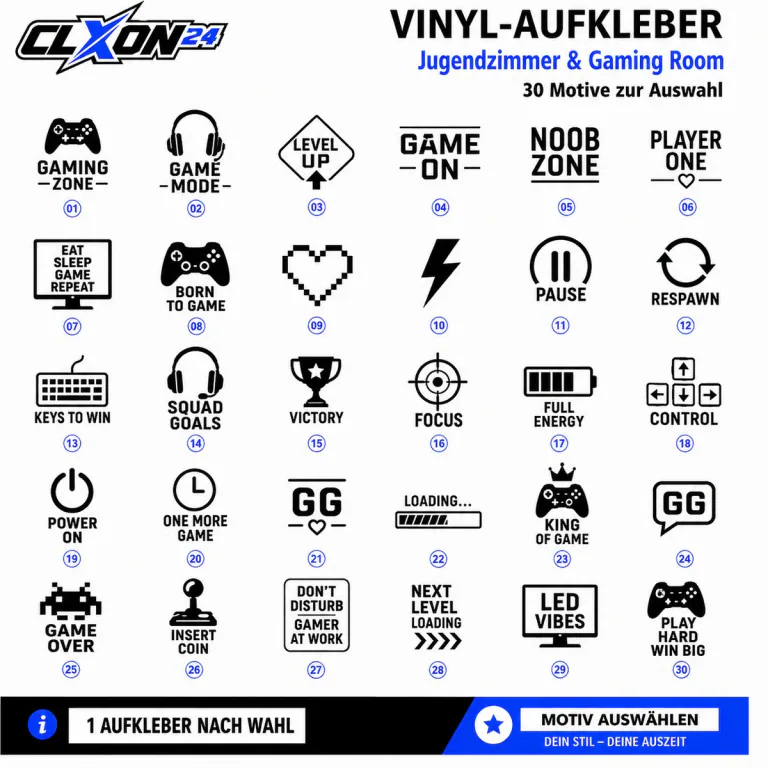 Jugendzimmer & Gaming Room Aufkleber