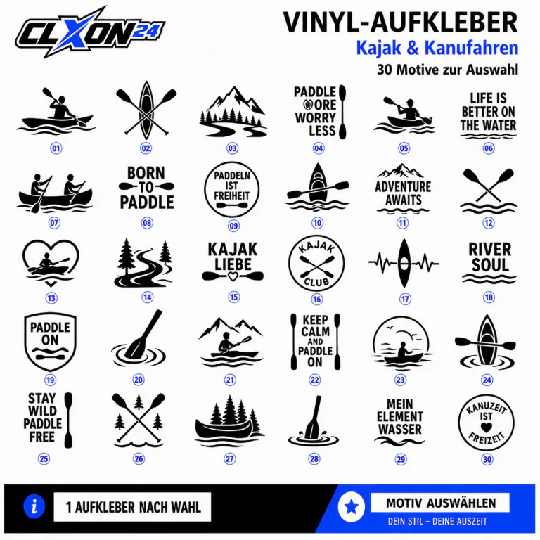 Kajak & Kanufahren Aufkleber – Motiv: Kajakfahrer