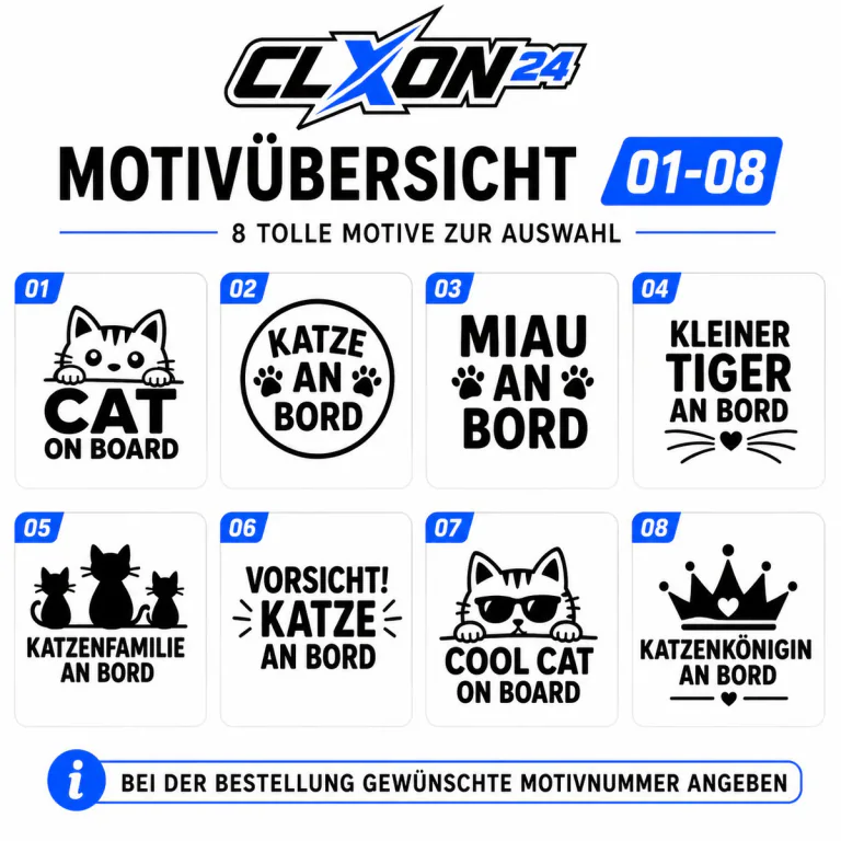 Katze on Board Aufkleber – Motiv: KATZE AN BORD