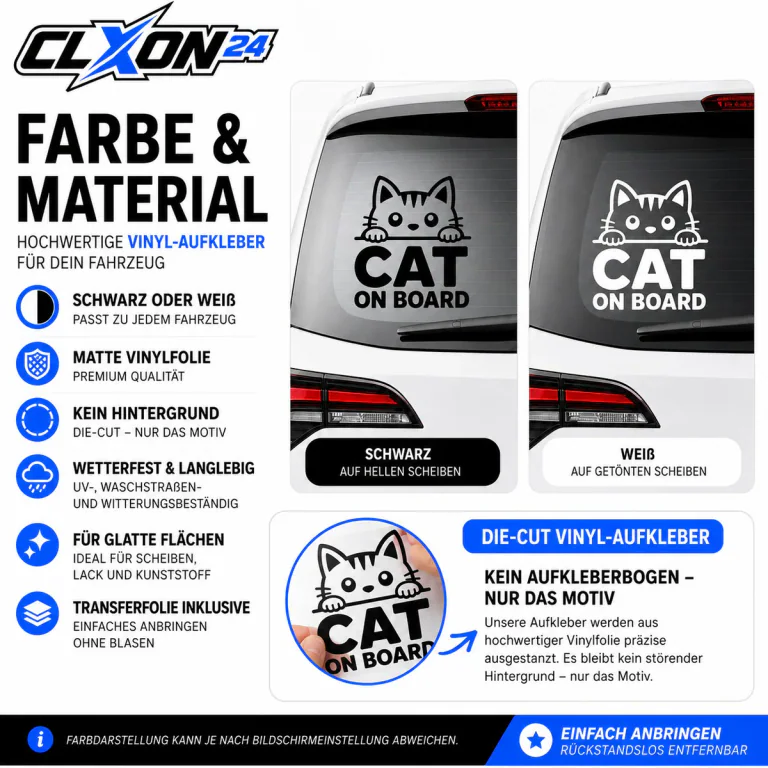 Katze on Board Aufkleber – Motiv: KATZENFAMILIE AN BORD