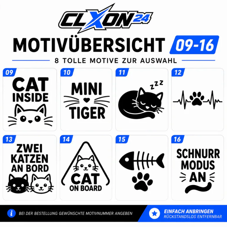 Katze on Board Aufkleber – Motiv: MIAU AN BORD