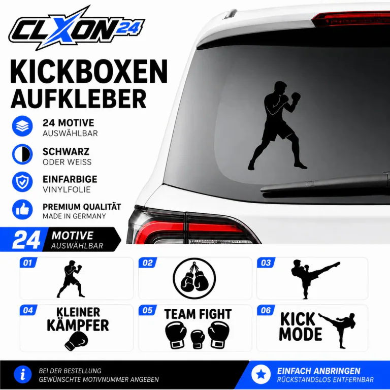 Kickboxen Aufkleber – Motiv: Kickboxer Kampfpose