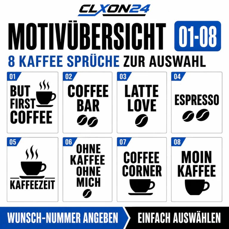 Küchenrückwand Kaffe Sprüche Aufkleber – Motiv: COFFEE BAR