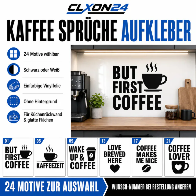 Küchenrückwand Kaffe Sprüche Aufkleber