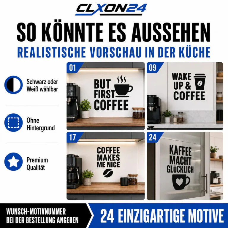 Küchenrückwand Kaffe Sprüche Aufkleber – Motiv: KAFFEEZEIT