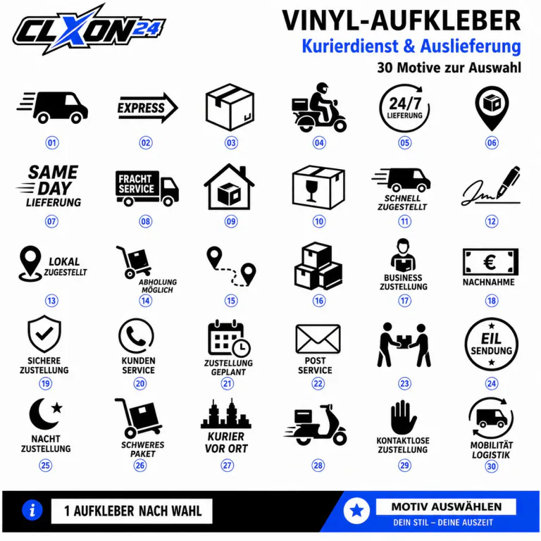 Kurrierdienst & Auslieferung Aufkleber – Motiv: Lieferwagen