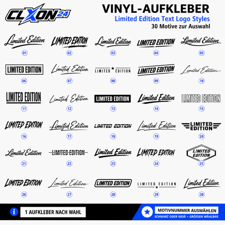 Limited Edition Aufkleber – Motiv: Limited Edition