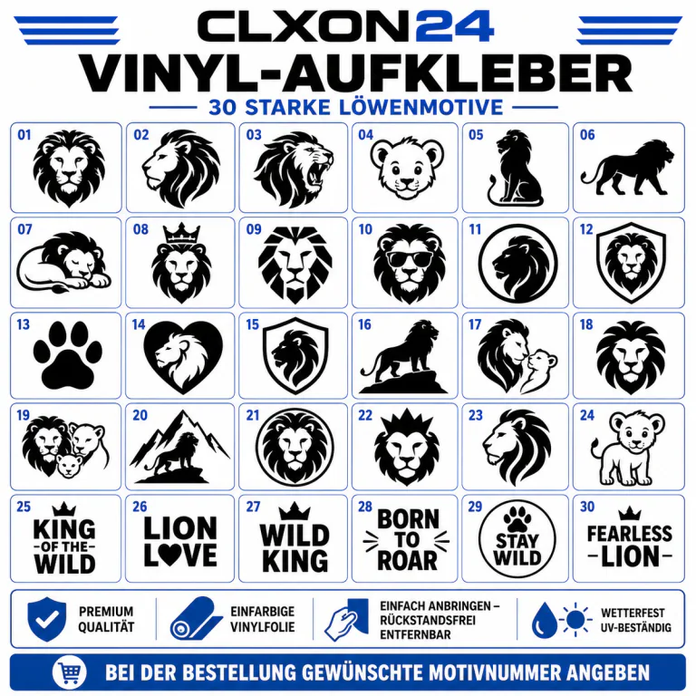 Löwen Aufkleber – Motiv: Löwenkopf frontal
