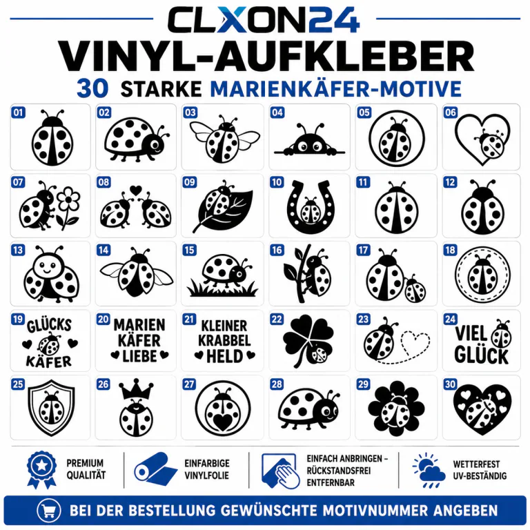 Marienkäfer Aufkleber – Motiv: Marienkäfer von oben