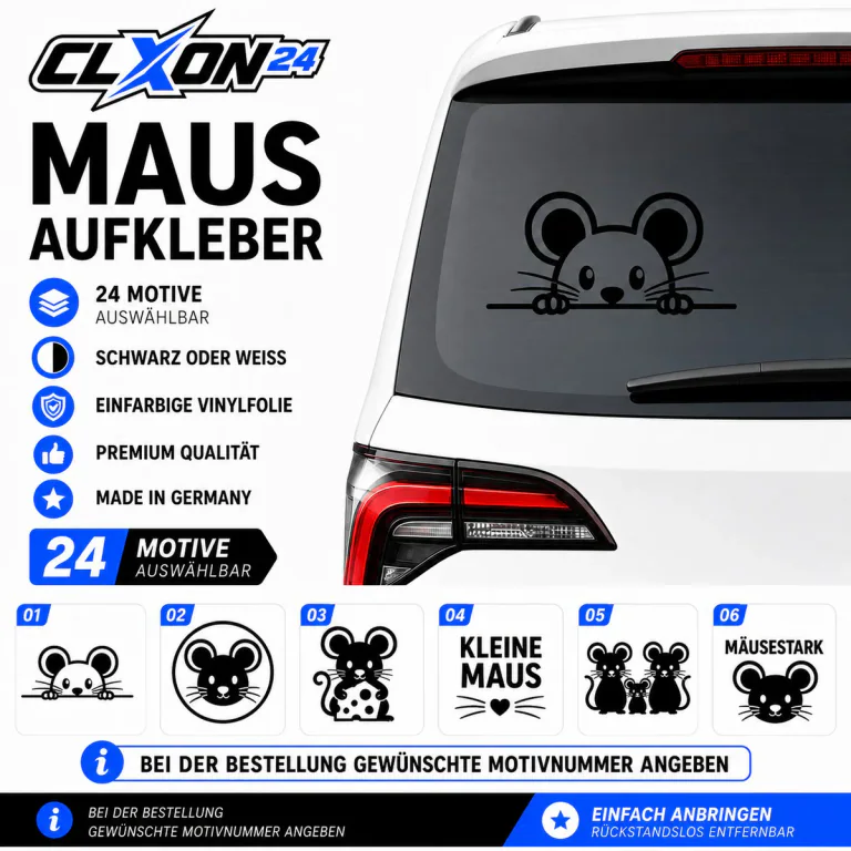 Maus Aufkleber – Motiv: Guckende Maus