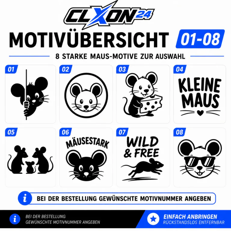 Maus Aufkleber – Motiv: Mäusekopf im Kreis