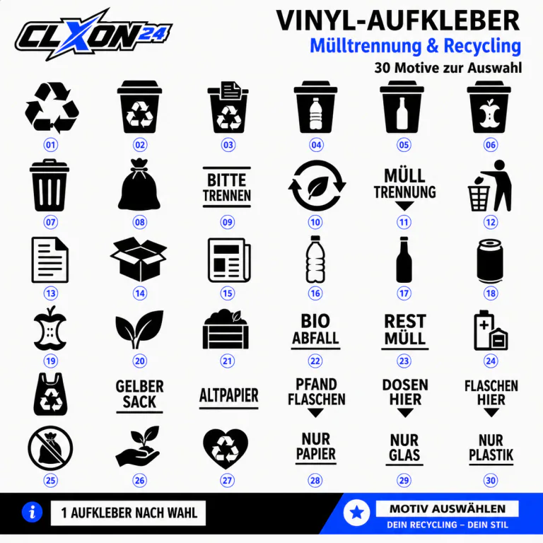 Mülltrennung & Recycling Aufkleber – Motiv: Recyclingsymbol