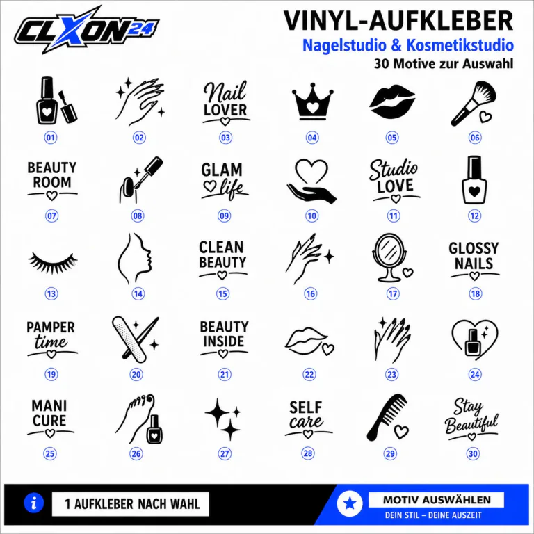 Nagelstudio & Kosmetikstudio Aufkleber – Motiv: Nagellackflasche