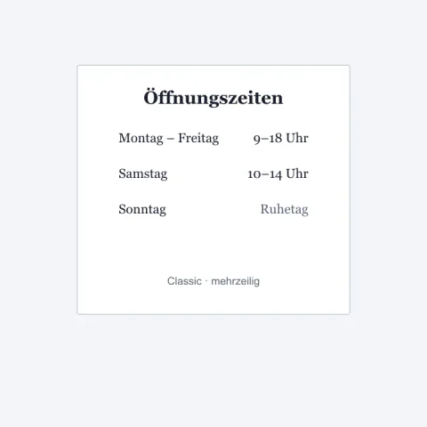 Öffnungszeiten Aufkleber Classic