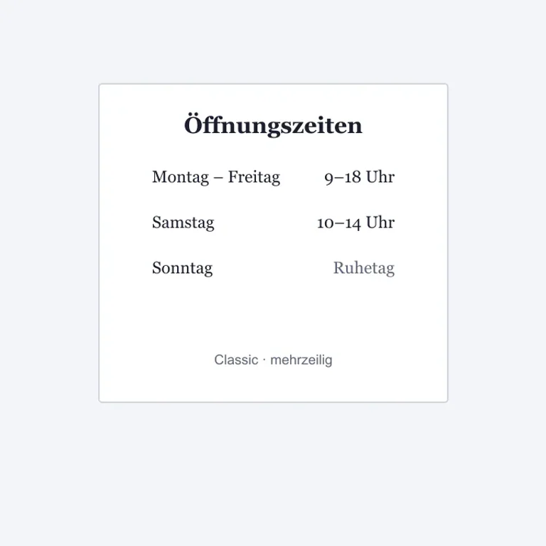 Öffnungszeiten Aufkleber Classic