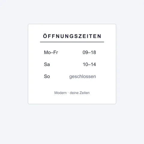 Öffnungszeiten Aufkleber Modern