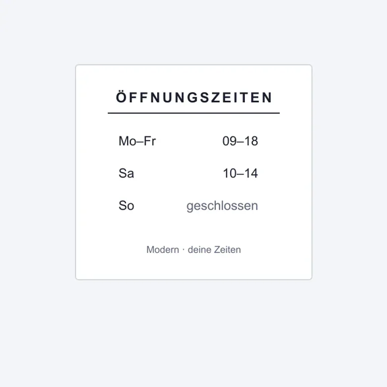 Öffnungszeiten Aufkleber Modern