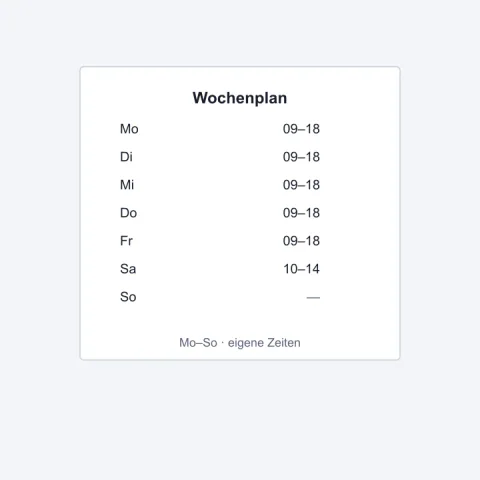 Öffnungszeiten Wochenplan Aufkleber
