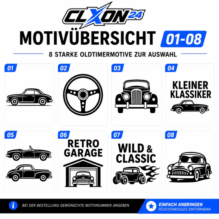 Oldtime & Klassiker Aufkleber – Motiv: Oldtimer Lenkrad