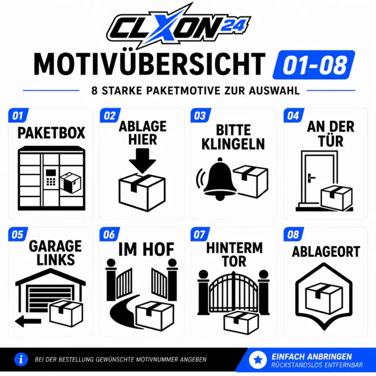 Paketablage & Zustellung Aufkleber – Motiv: ABLAGE HIER